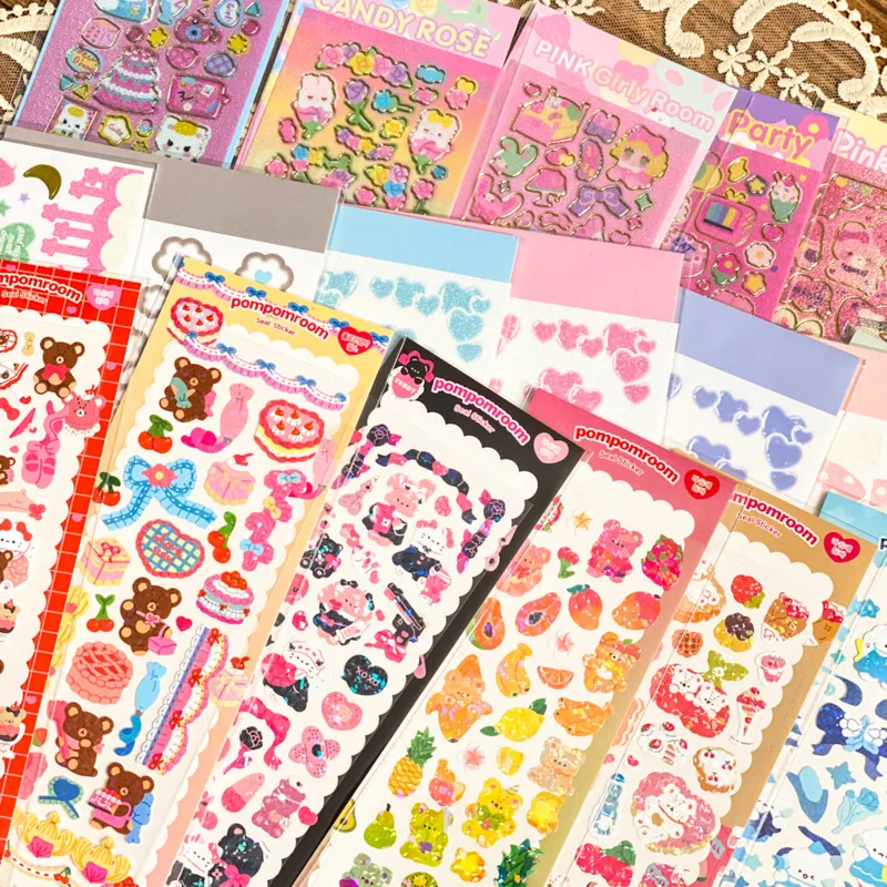 

3/4/5/6/7/8/10Pcs/Set Kawaii Korean Cartoon Comics Series Decorative Stickers Funny Sticker DIY Cute Ins Stationery Supplies
