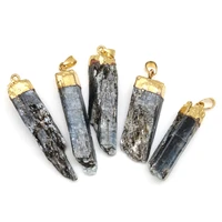 1pcs natural stone irregular shape aquamarine stone pendant diy necklace charms jewelry making accessories gifts wholesale