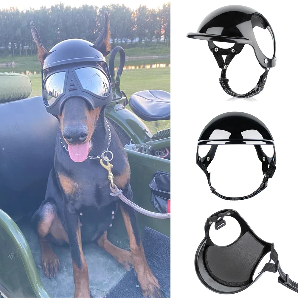 Cool Pet Dog Safety Helmet for Small Medium Dogs French Bulldog Doberman Pinscher Adjustable Motorcycle Helmets Pet Accessories