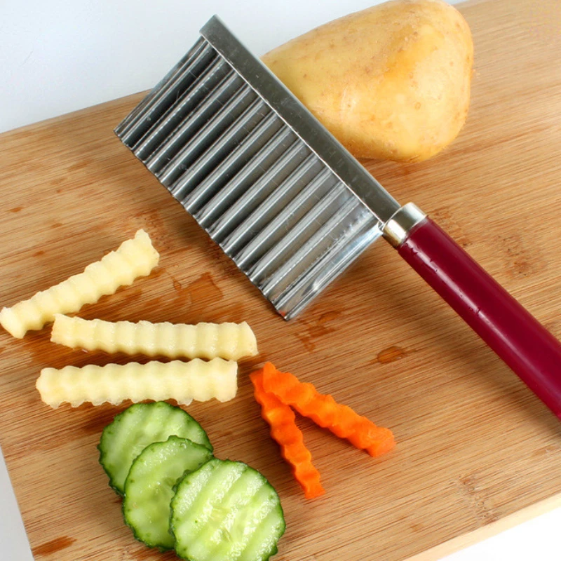 

Potato Wavy Edged Knife Stainless Steel Kitchen Gadget Vegetable Fruit Cutting Tool Kitchen Accessories French Fries Machine