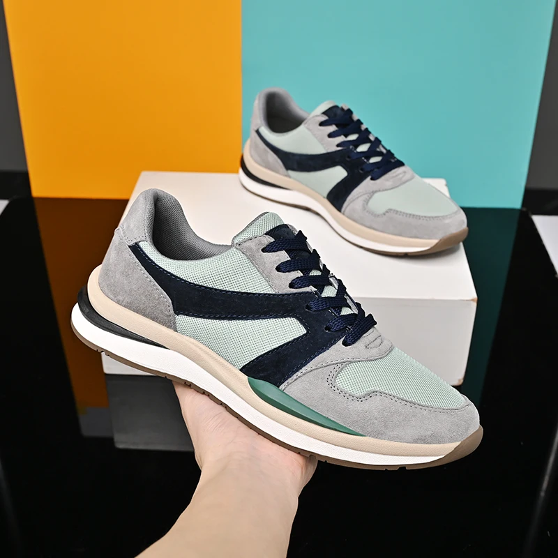 

Кроссовки мужские сетчатые для бега, дышащие легкие сникерсы, на шнуровке, Уличная обувь для ходьбы