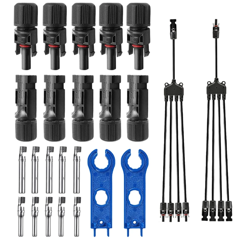 

New Solar Panel Connectors Y-Type 1-Way 4 Photovoltaic Connector Photovoltaic Connector Photovoltaic Connector Wrench