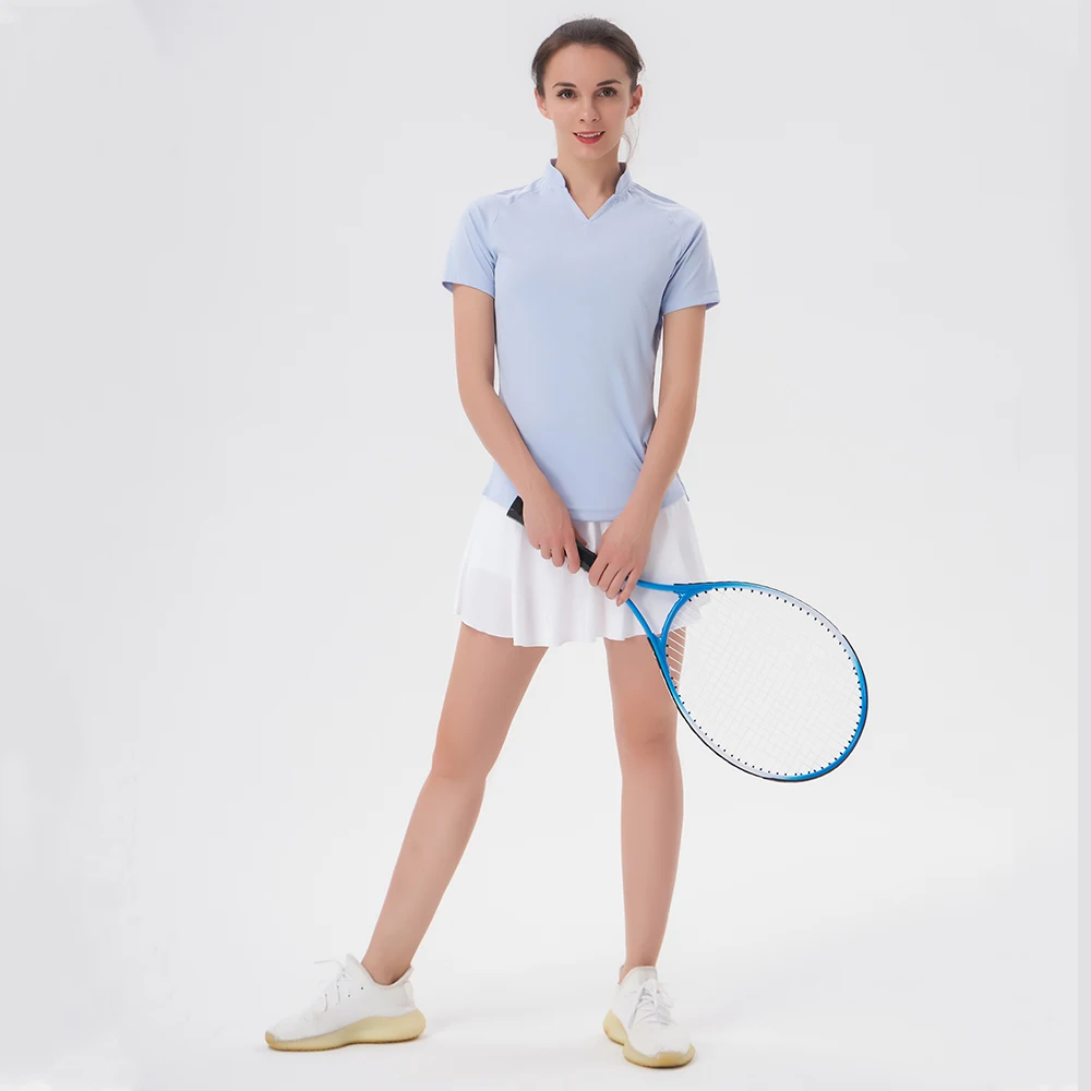 Women's Golf Wear Summer 2023 Golf Women Clothing Moisture Wicking T-shirt V-neck Short Sleeve Shirt Small Collar Quick Dry Tops