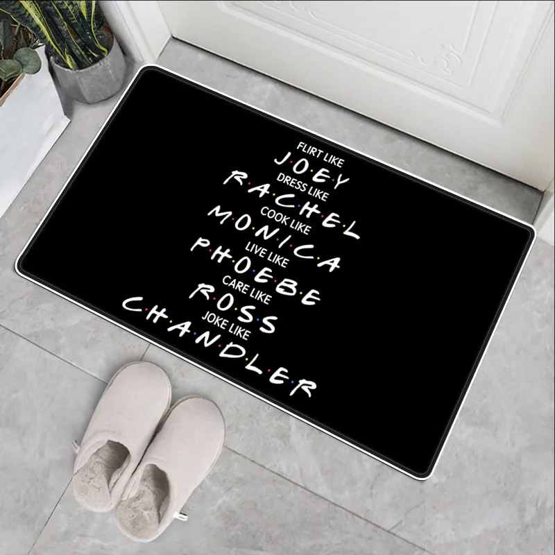 

Carpet Mat Flannel Living Room Kitchen Anti Slip Cartoon Rug Decoration Classic Friends Tv Show Bath Mats Room Carpets