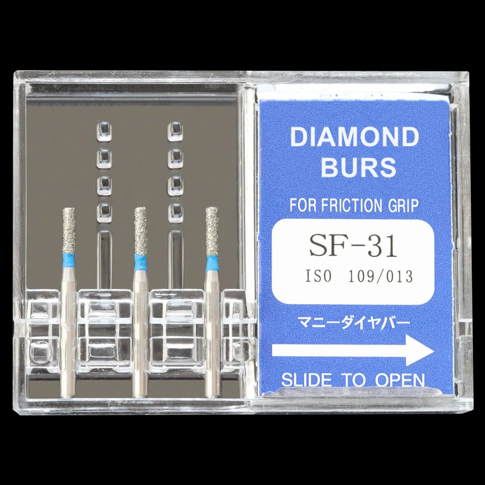 

10 Packs Dental Diamond Burs SF-31 Polisher Drill Tools FG 1.6mm High Speed Handpiece Polishing DIA-BURS