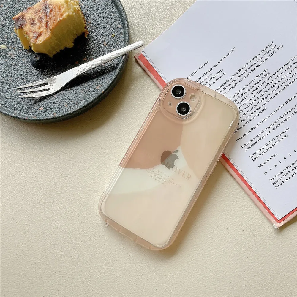 

Luxury Cute Phone Case for Girls Case for iPhone 12 11 13 14 Pro Max Brown Translucent Phone Case