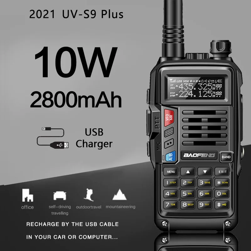Baofeng UV-S9 PLUS Civil Walkie-talkie UV Dual-section High-power Handheld Intercom Go on Road Trip