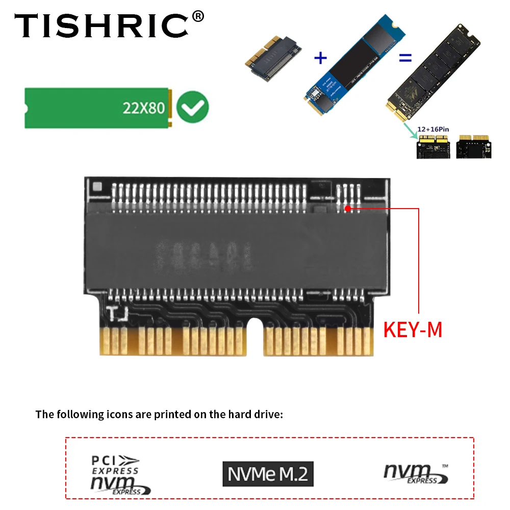 

5 шт. TISHRIC M.2 NGFF для MAC BOOK 2013-2017 SSD карта расширения M.2 Φ PCIE интерфейс для MacBook Pro 2017 A1708 M.2 NVME