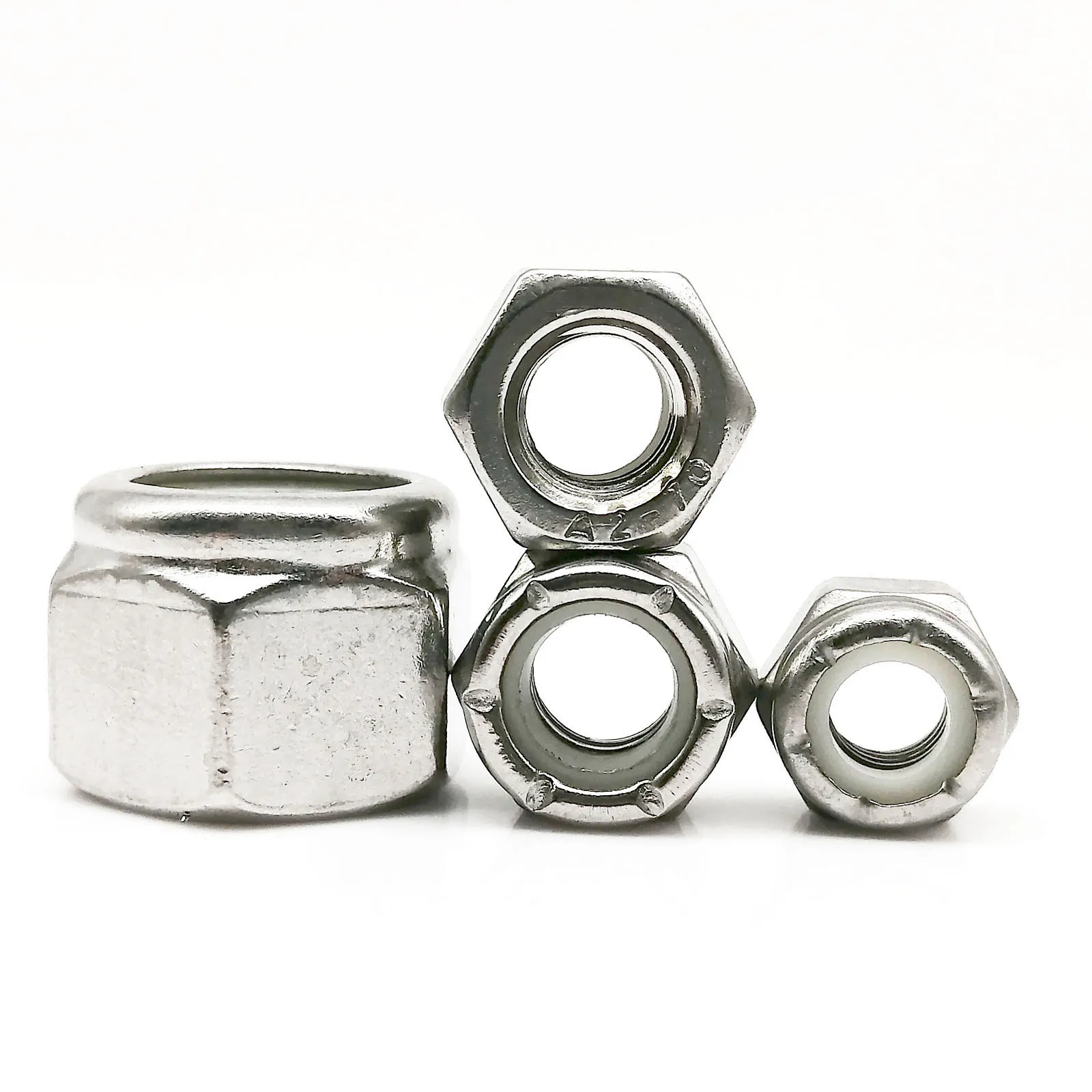 

UNC 2# 4# 6# 8# 10# 1/4 5/16 3/8 7/16 1/2 5/8 3/4 304 Stainless Steel UK US Coarse Thread Hex Nylon Insert Self Lock Nut Locknut