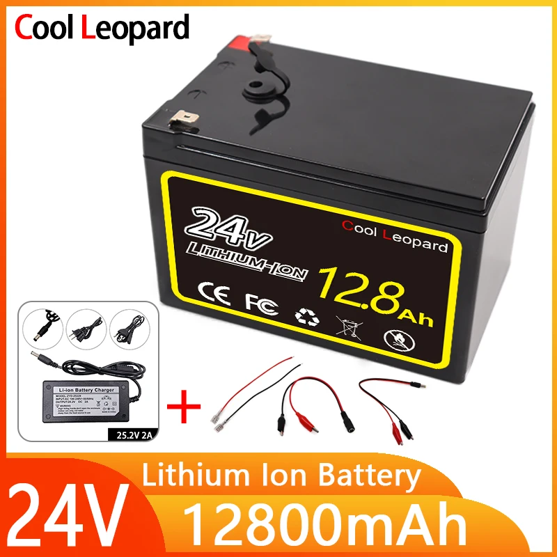 

New 18650 24V 12800mAh Li-ion Battery Pack,For CCTV Camera, Stroller, Access Control E-Bike Scooter Built-In BMS With 2A Charger