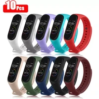 10pcspack strap band for xiaomi mi band 6 5 silicone wrist watchband strap for xiaomi mi band 6 5 4 3 bracelet accessories