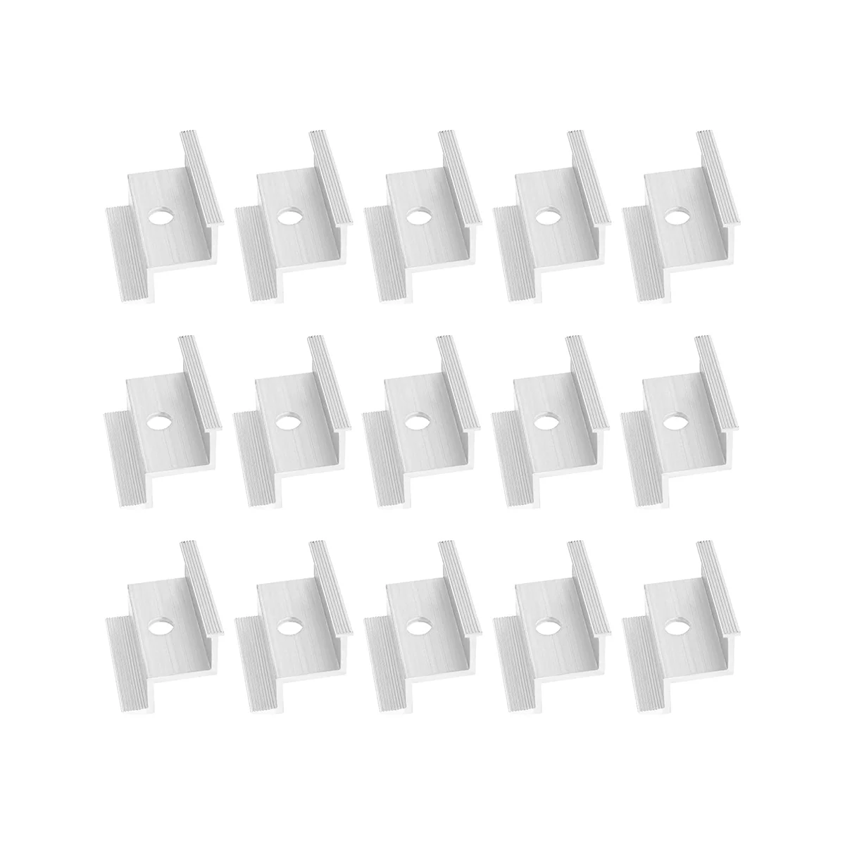 

15Pcs Aluminium End Clamp Replacement Solar Panel Mount Solar Photovoltaic Mounts Accessories for Motorhomes Houses Boat
