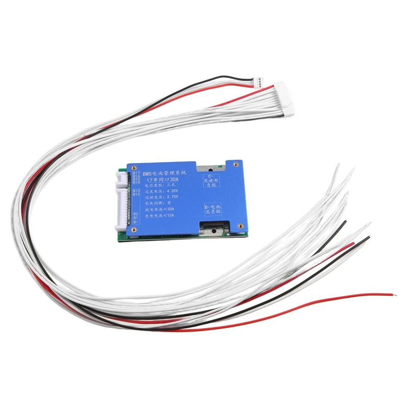 18650 Батарея Bms 17S 60 В Литий-ионная батарея Общий порт Зарядная панель с защитой от