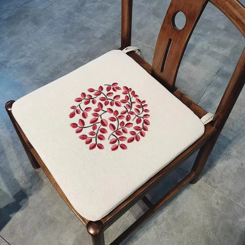 

Four Seasons Of The Paragraph Embroidered Linen Fashion Home Decoration Cushion Dining Chair Seat Cushion