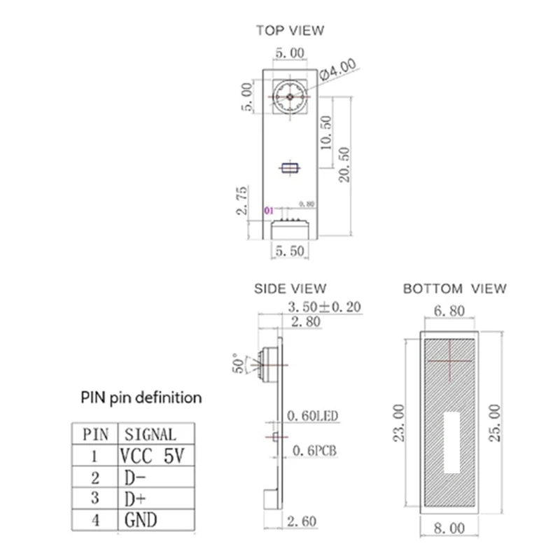 Модуль камеры Pixel USB2.0 OV7675 30 Вт + USB-кабель для модуля ноутбука
