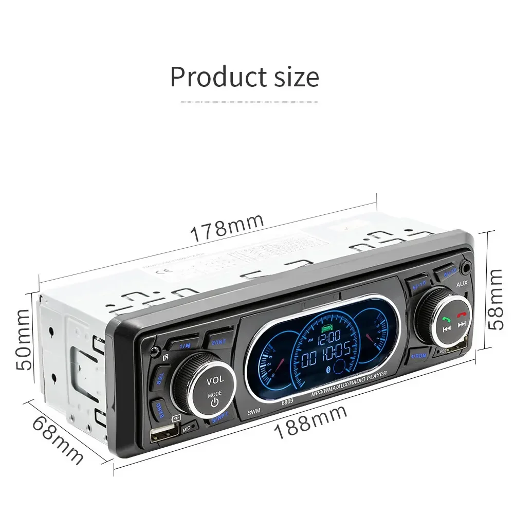Автомагнитола 1DIN с Bluetooth mp3-плеером USB TF-картой 12 В 60 Вт X 4