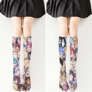 3D Printing Calf Socks Anime Pattern Personality JK Student Beautiful Leg Socks Thin Japanese Cute S