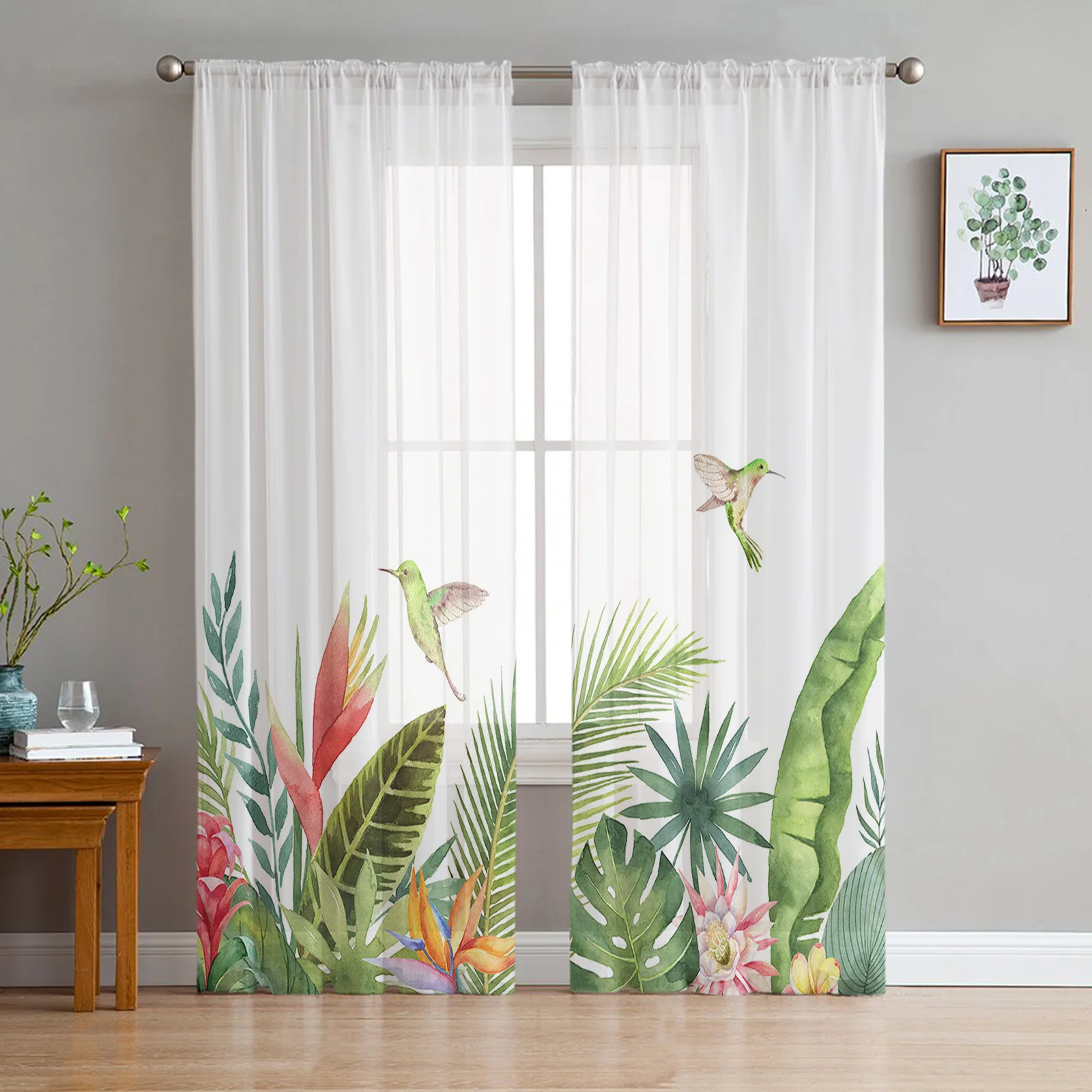 

Ins стиль тропические растения Пальмовые Листья прозрачные шторы для гостиной спальни тюлевые занавески для кухни вуаль штора