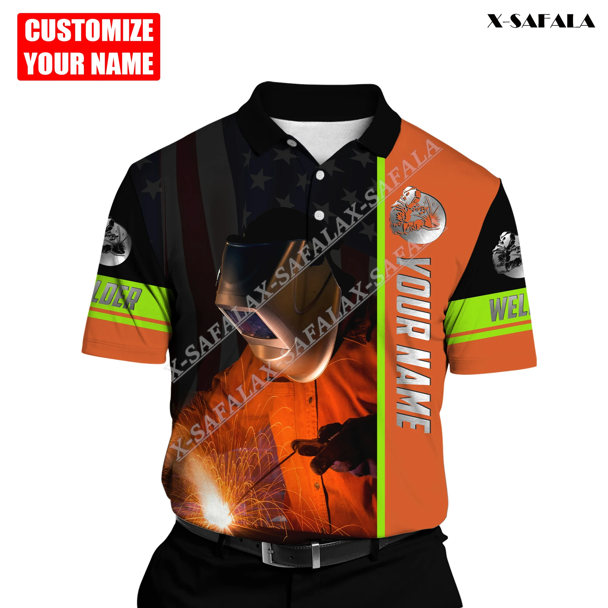 

Welder Safety Welding 3D Printed Comfortable No Pilling Polo Shirt Men Collar Short Sleeve StreetWear Summer Clothing