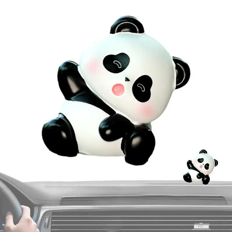 

Панда, украшения для приборной панели автомобиля, мини-планета, миниатюрная кукла панда, игрушка, милое животное, статуэтка панды из смолы, автомобиль