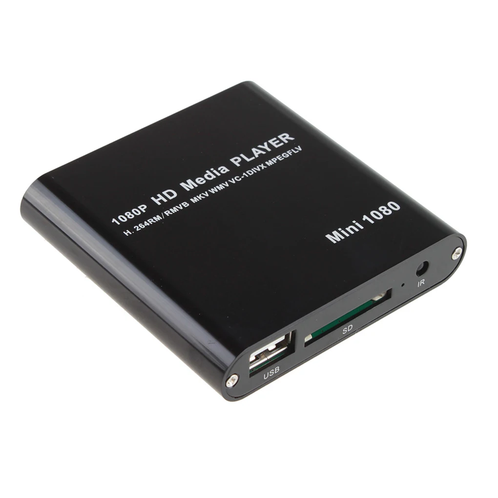 

1080P Mini HD Media Player AV USB SD MMC Multimedia Advertising MKV Car External Video Player UK plug US plug EU plug