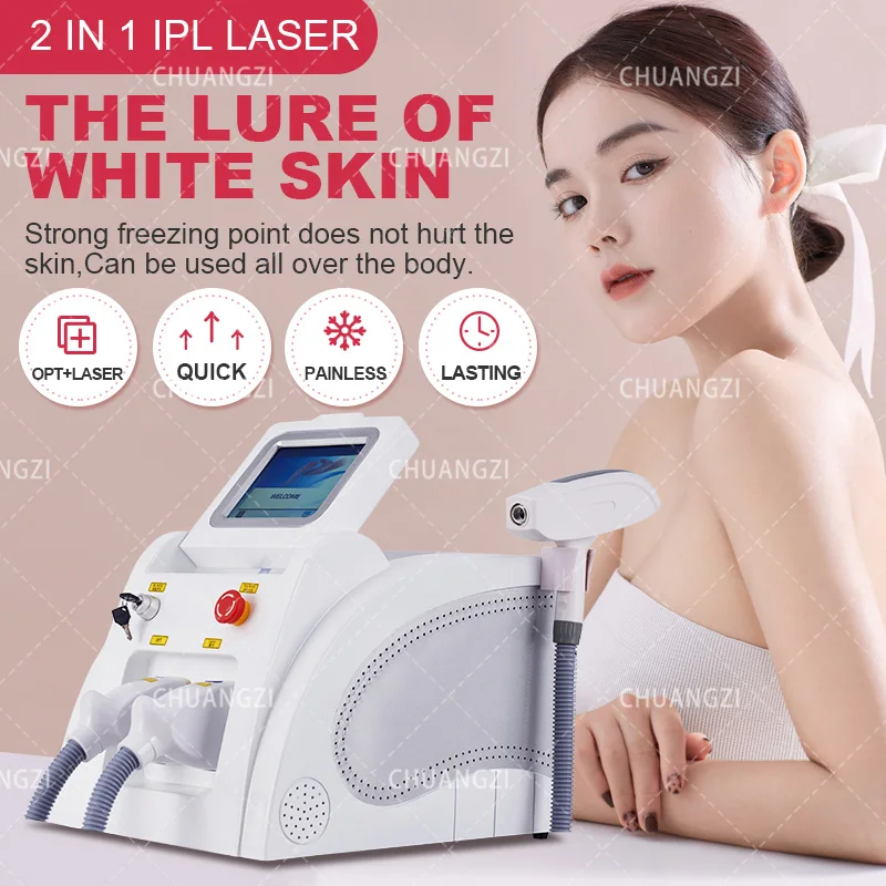 

2023 Professional OPT Nd Yag Laser Diode Hair Tattoo Removal Machine IPL Eyebrow Line Pigment Q Switch Salon Beauty Equipment