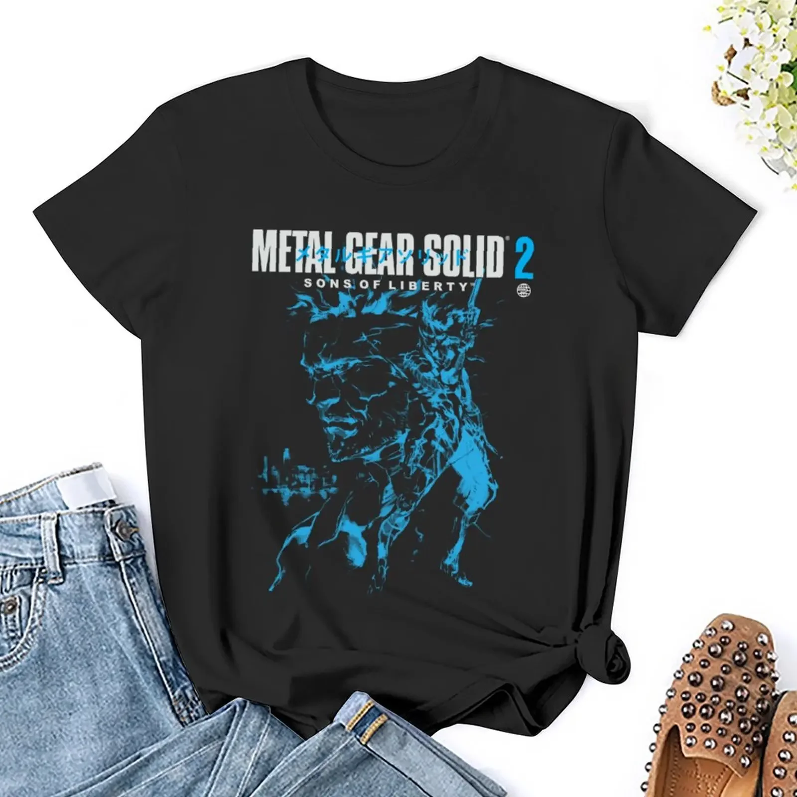 MGS2 - обложка Snake and Raiden (синяя версия) футболка с животным принтом быстросохнущие