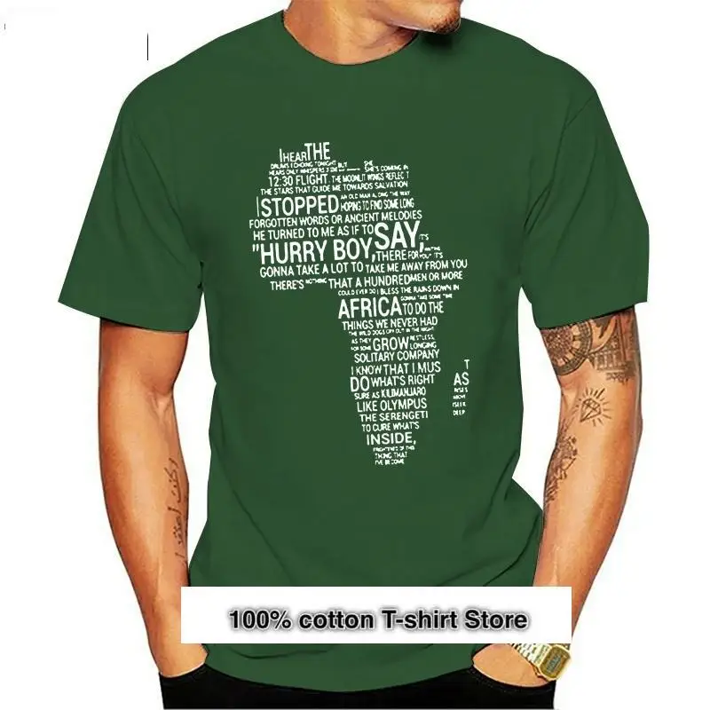 

Camiseta con letras de Toto Africa para hombre, Camisa de algodón negra, de tamaño completo