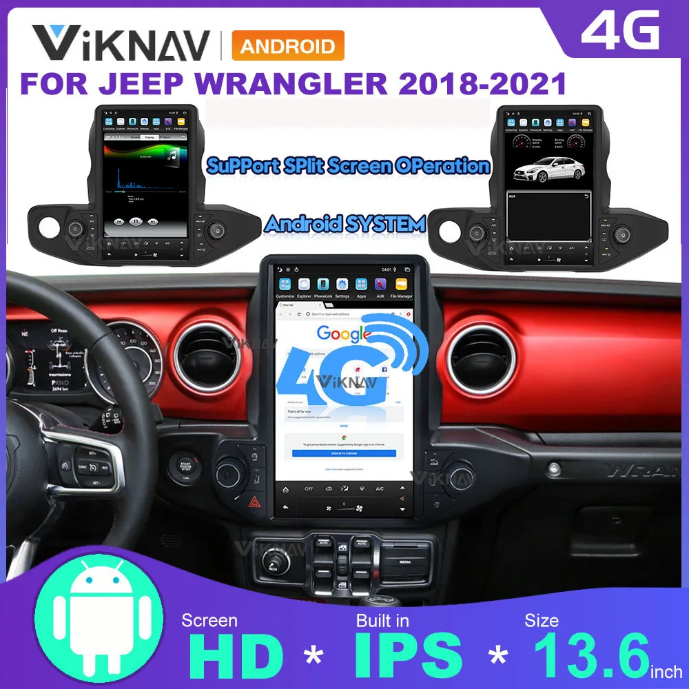 

Android System 9.0 64G 13.6Inch Car Stereo For JEEP Wrangler 2017-2021 Car Radio GPS Navigation Multimedia Player