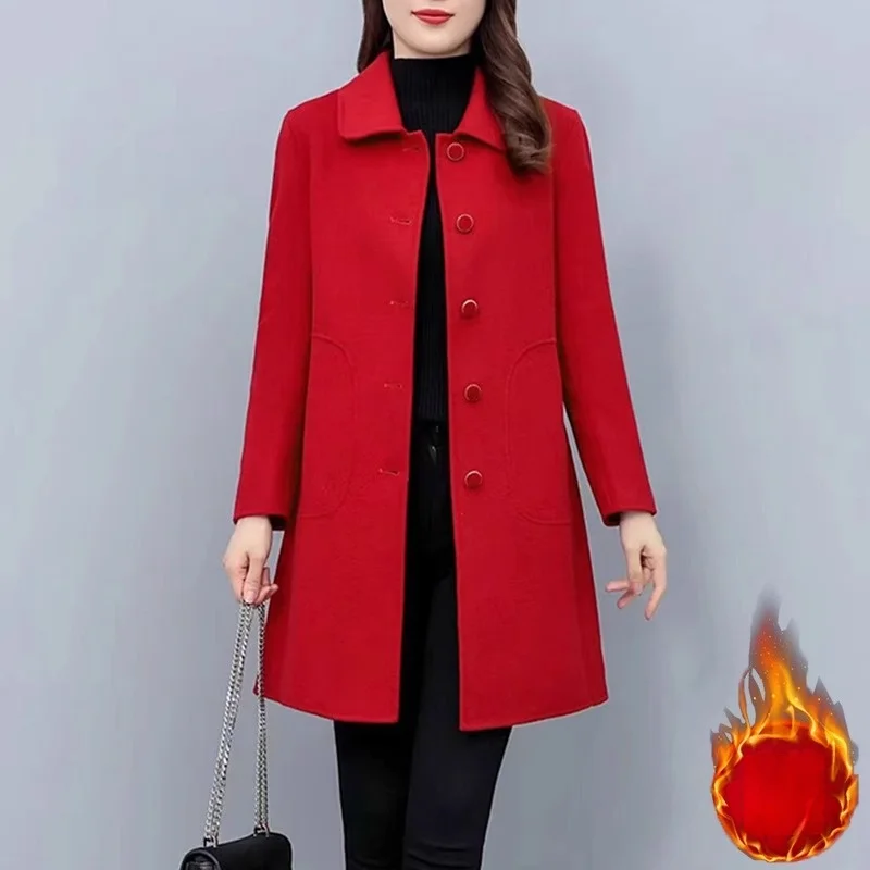 Шерстяная верхняя одежда женская весна осень и зима Новое поступление 2025