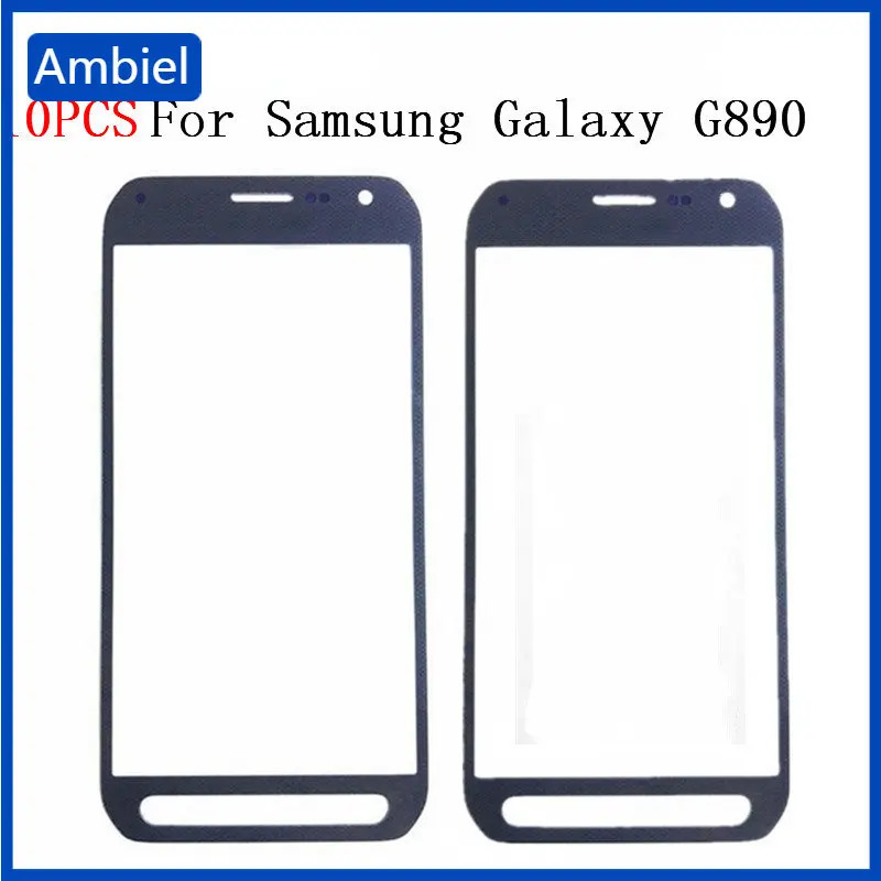 10 шт./лот сменная сенсорная панель для Samsung Galaxy S6 Active G890 внешняя стеклянная крышка для переднего ЖК-экрана с логотипом