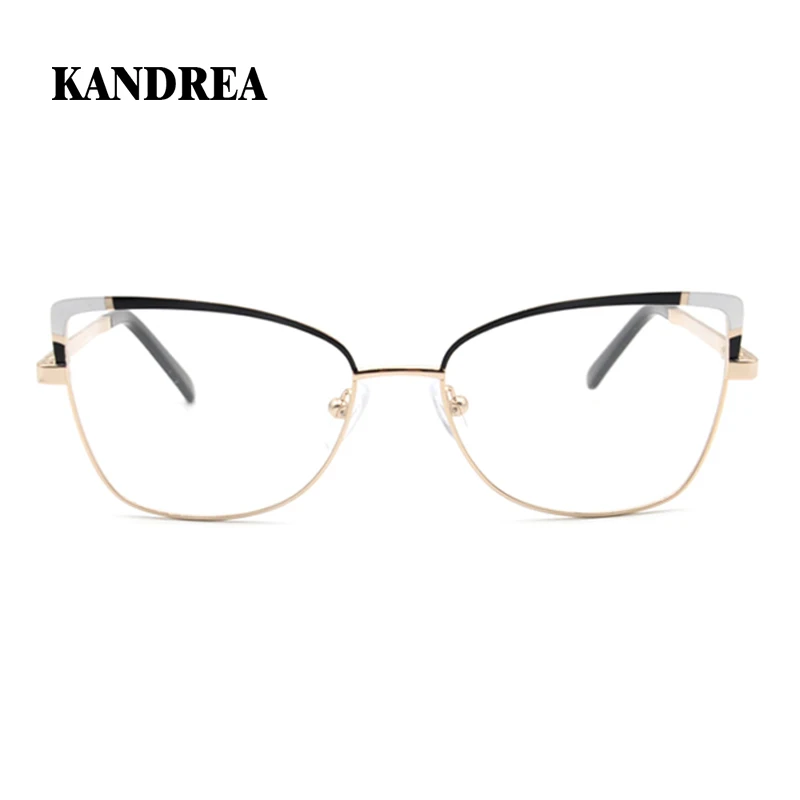 

KANDREA Alloy Cateye Vintage Computer Women Glasses Round Eyeglasses Optical Myopia 2022 New Square Prescription Glasses HG5730