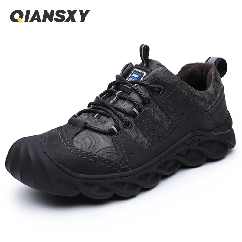 

Men's Hiking Shoes For Men Luxury Genuine Leather Man Male Sneakers Fashion Casual Black Designer Outdoor Driving Walking Shoes
