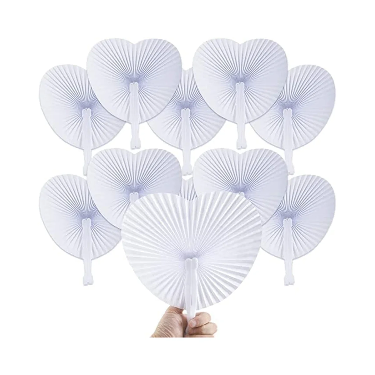 

36Pcs Paper Folding Fan Heart-Shaped Round Heart Wedding Party Gift for Guests Anniversary Birthday
