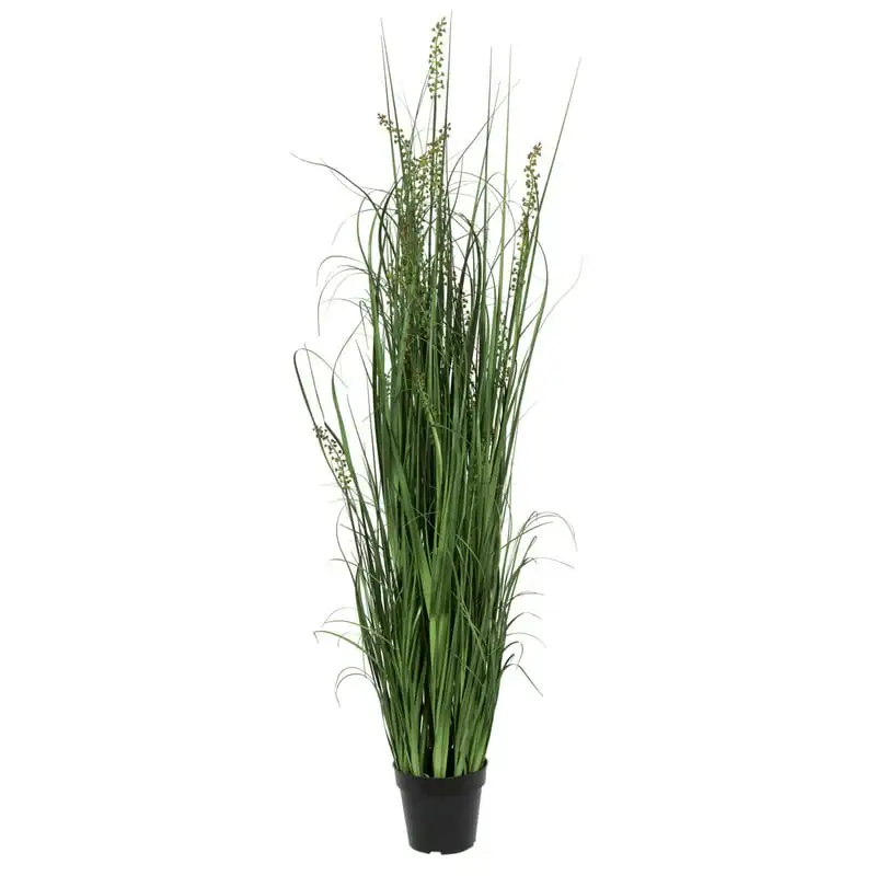 

Artificial Potted Green Sheep's Grass - Lifelike Home Or Office Decor - Premium Indoor Faux Potted Grass - Maintenance Free Arti