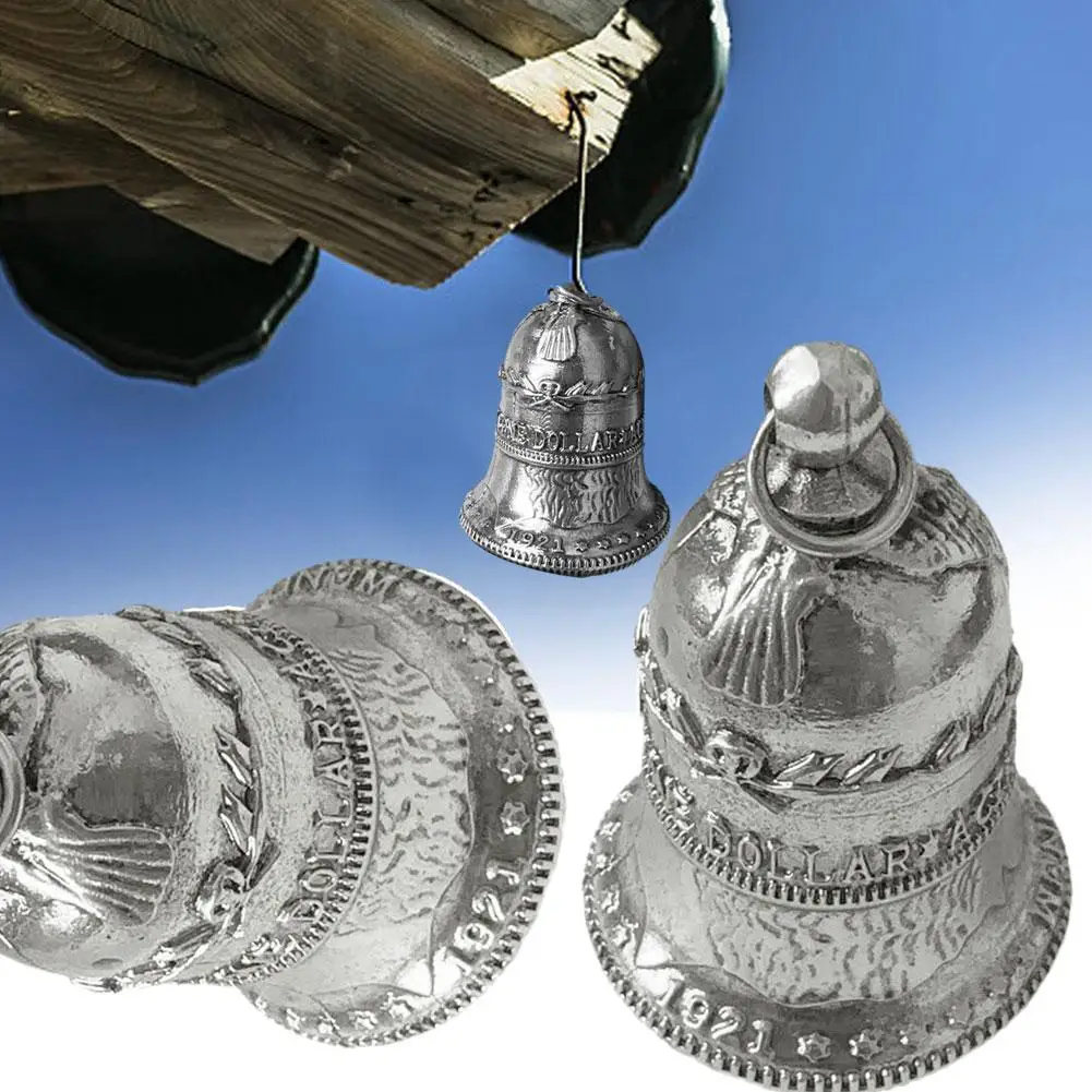 

Morgan Silver Dollar Bell Vintage Craft Coin Bell Mini Metal Hanging Home Decor Bells Chime Christmas Ornament Decor Wind J J0F7