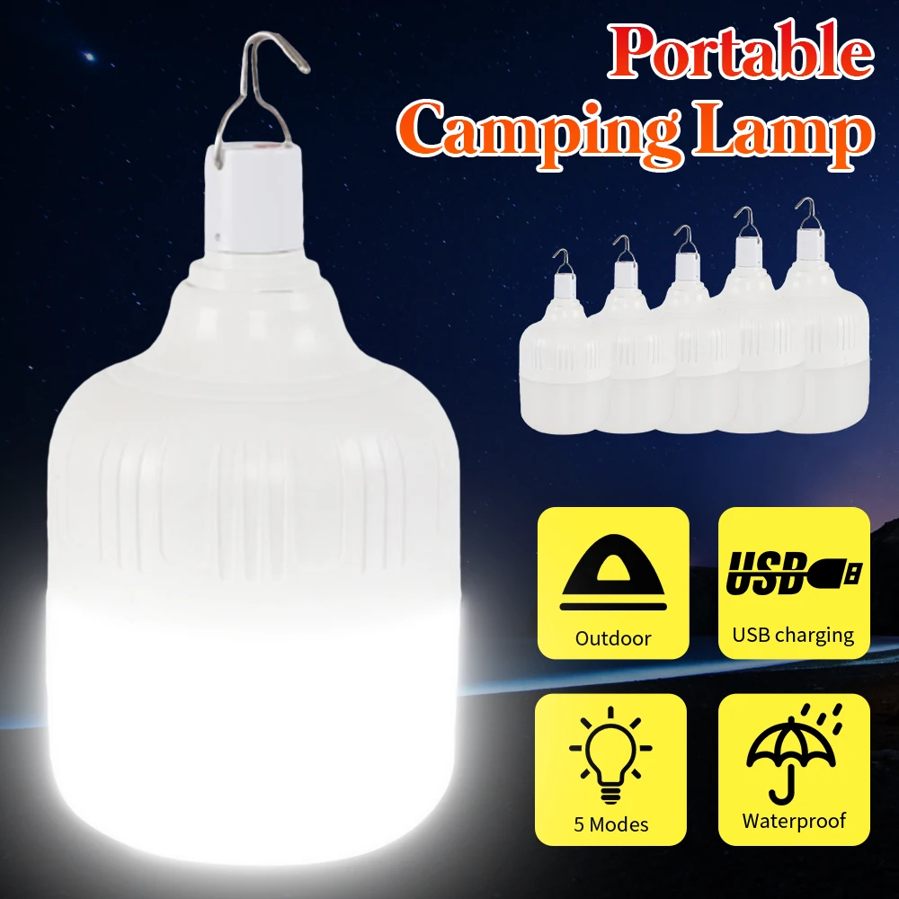 

Переносной светильник для палатки, 80/200 Вт, фонарь на аккумуляторах для барбекю, кемпинга, уличная лампа, USB светодиодный аварийный светильни...