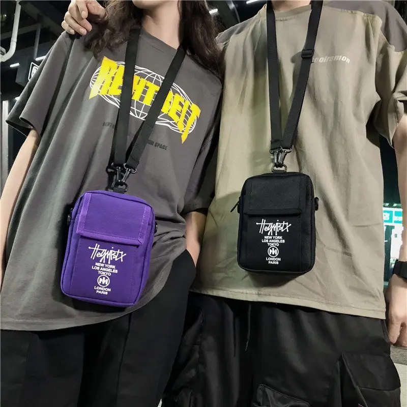 Youda Men Sling Bag Mini Crossbody Bag Fashion Women Small Shoulder Bags Boy Canvas Messenger Simple Solid Color Couple 2022 New images - 6