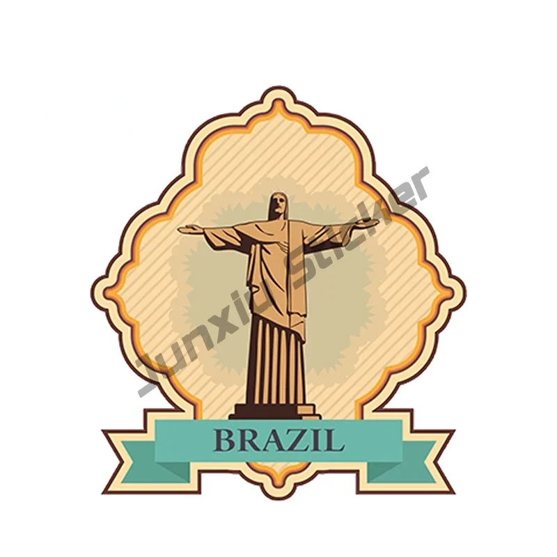 

Наклейки с изображением бразильского флага, наклейки с изображением бразильского футбола, черепа, карты, наклейки для автомобиля, виниловые наклейки KK13cm