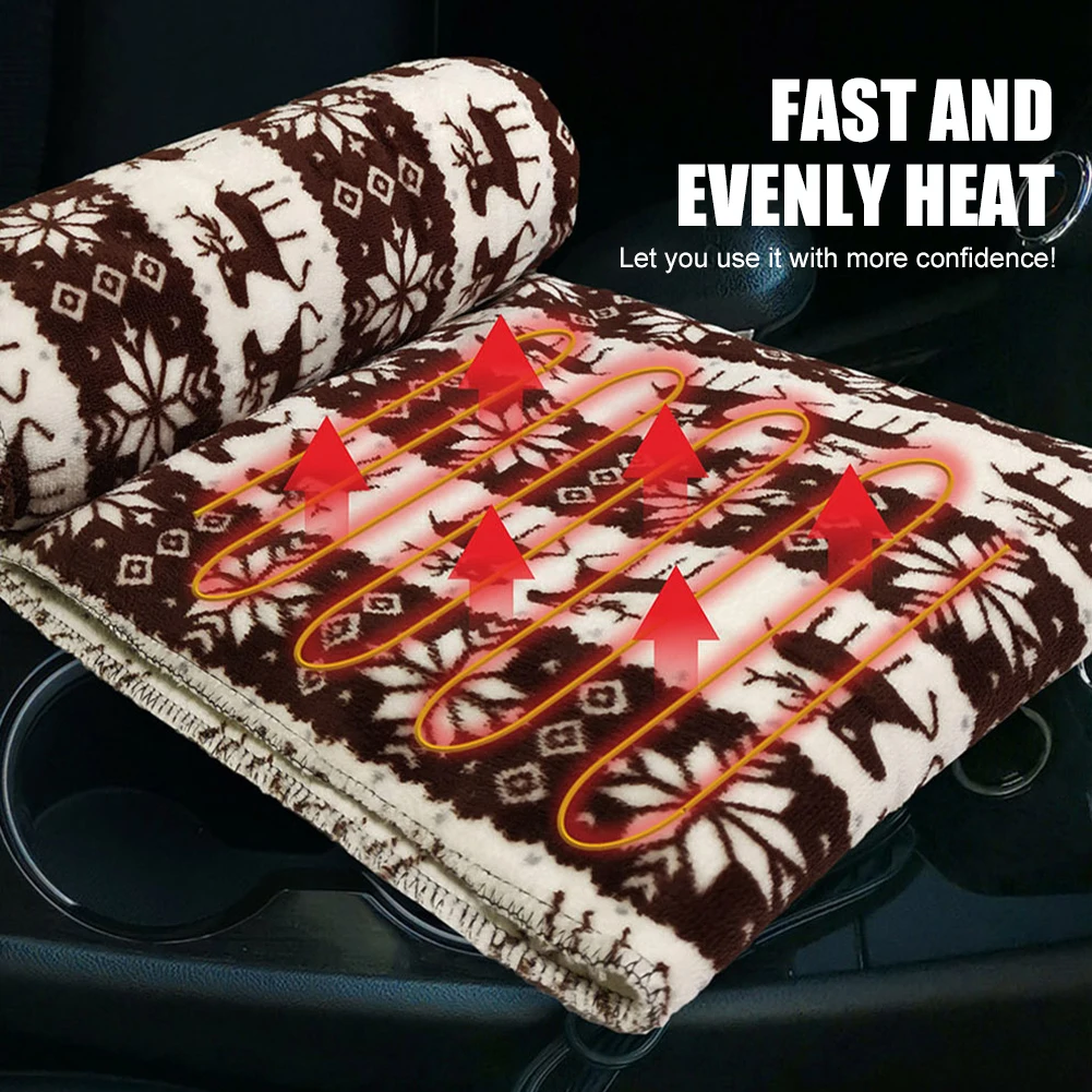 

Electric Blanket 12V Thicker Heated Blanket Double-Sided Flannel Electric Heating Blanket Winter Body Warmer For Home Office