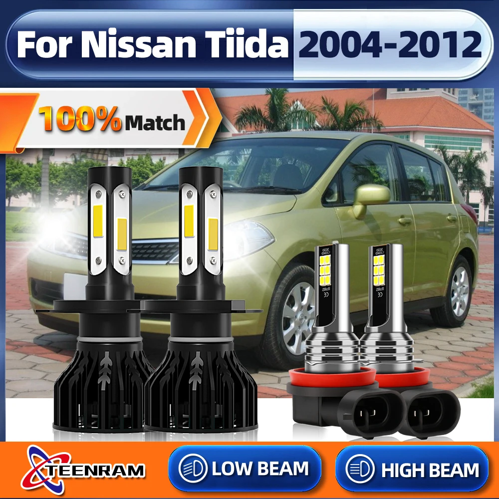 

H4 LED Headlight Bulbs H11 Auto Fog Light 240W 40000LM CSP Chip Car Light For NISSAN Tiida 2004-2007 2008 2009 2010 2011 2012