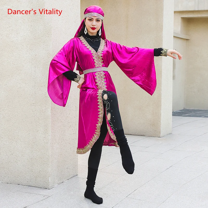 

Танцевальные Костюмы для танца живота для женщин народный костюм для танца живота Roba Dabke Dabuka для соревнований группа костюм восточное платье наряд