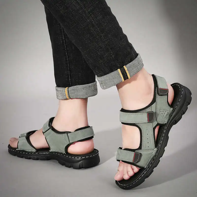 

Кроссовки Taniski мужские на плоской подошве, кожаные сандалии на платформе, модные, серебристые, для тенниса, летние шлепанцы для плавания