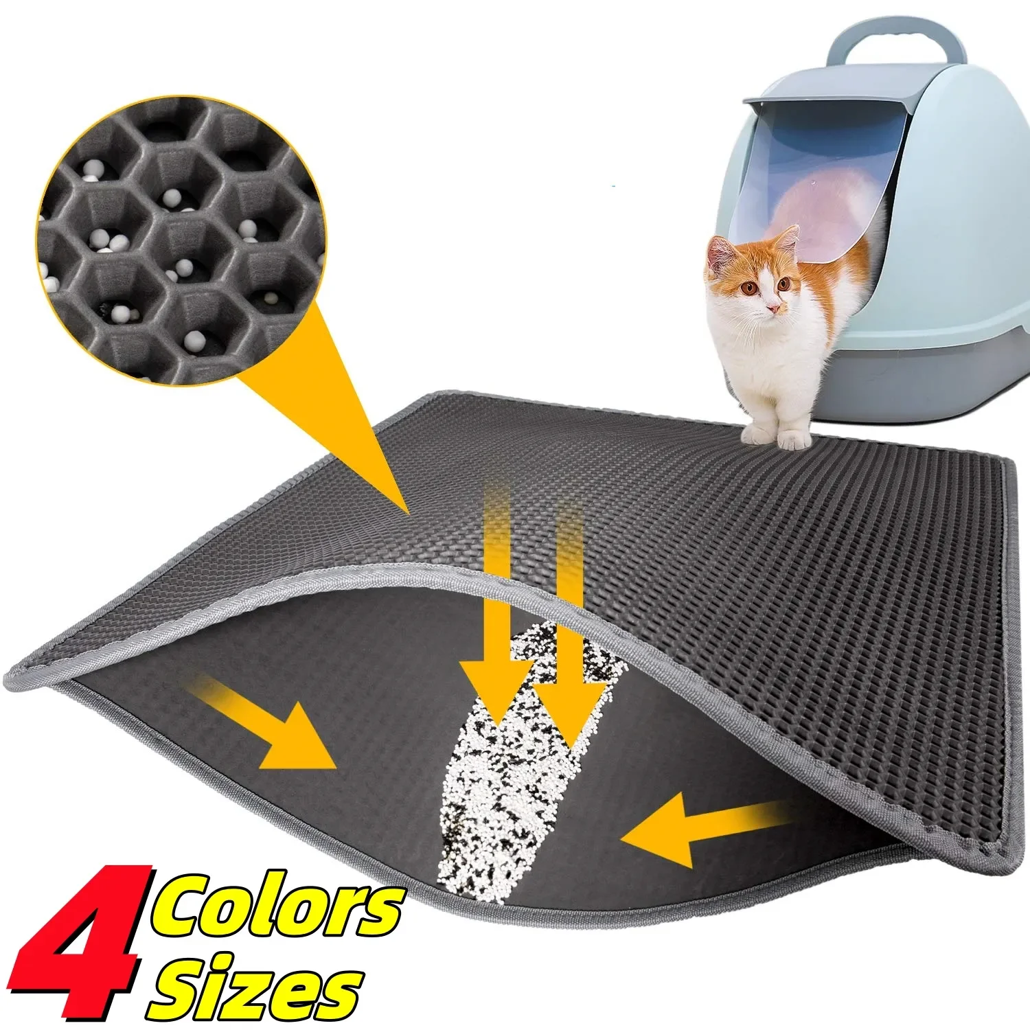 

Breathable Anti-flaking Absorbent Deodorant Cat Toilet Mat Anti-splash Cat Scratching Mat Cat Litter Mat