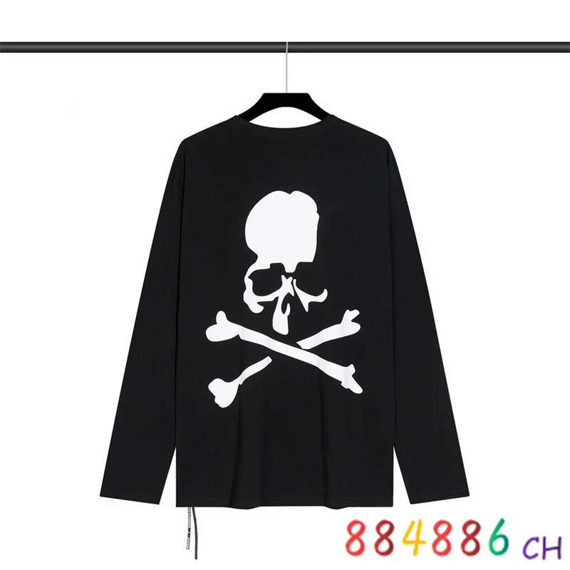 

Spring Autumn Mastermind Long Sleeves T-shirt Men Women Skull Print T-Shirt Double Sand Pure Cotton Fabric Mastermind Top Tees