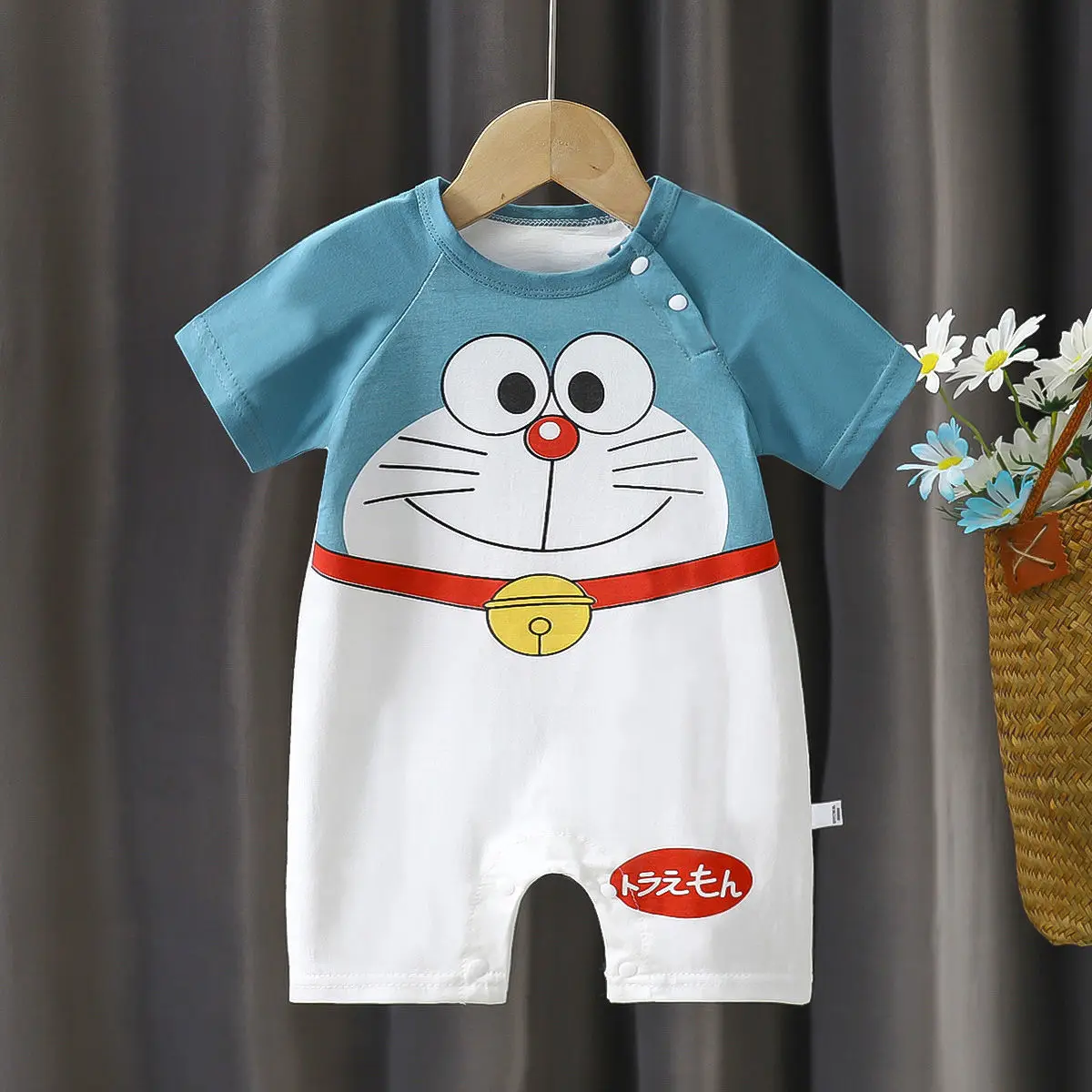 

Infant Pure Cotton Baby One-piece Short-sleeved Children's Romper Summer Romper 0-2 Years Old Newborn Home Clothes