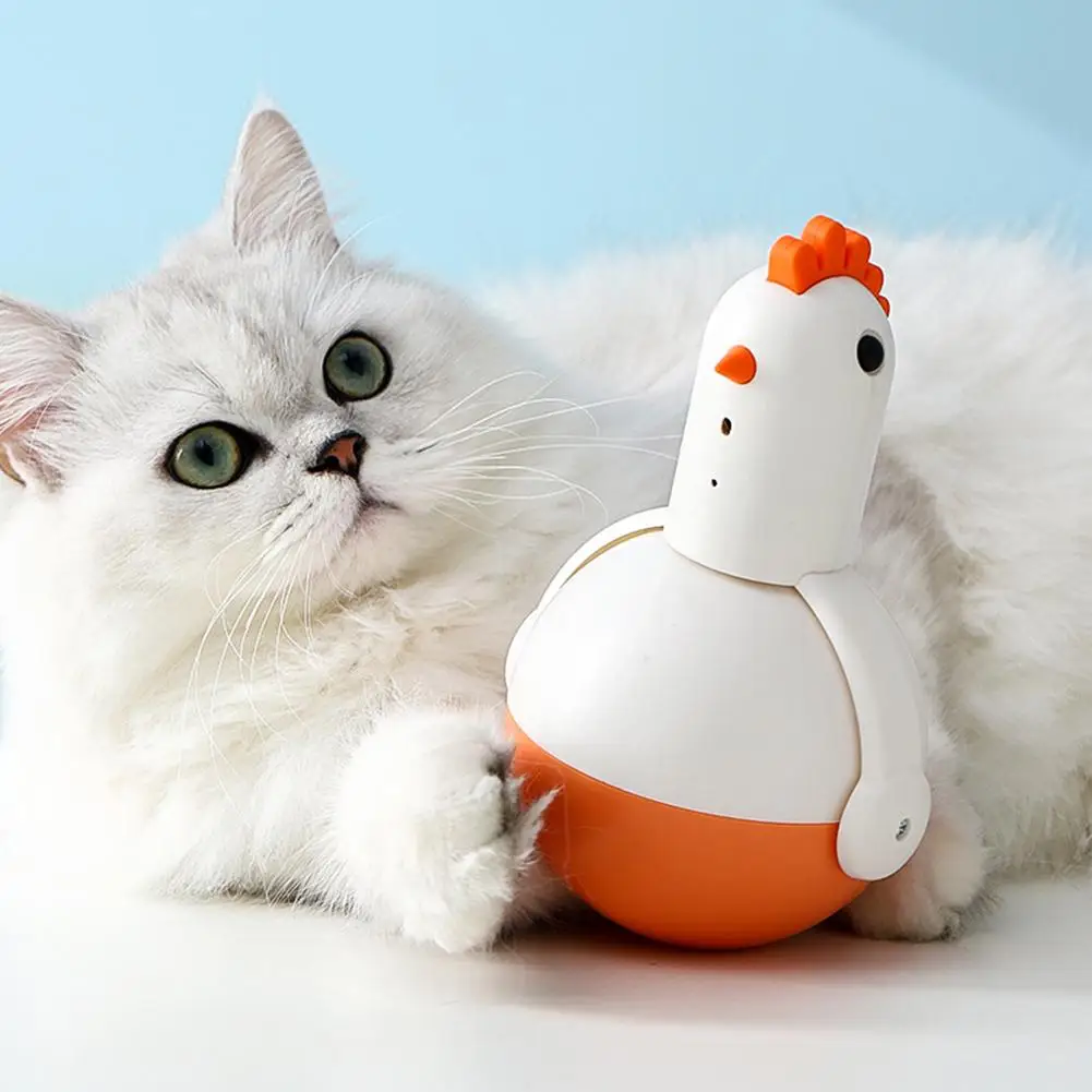 

Игрушка-неваляшка для домашних животных, кошек, милая курица, 360 градусов, электрическая звуковая интерактивная игрушка для домашних кошек