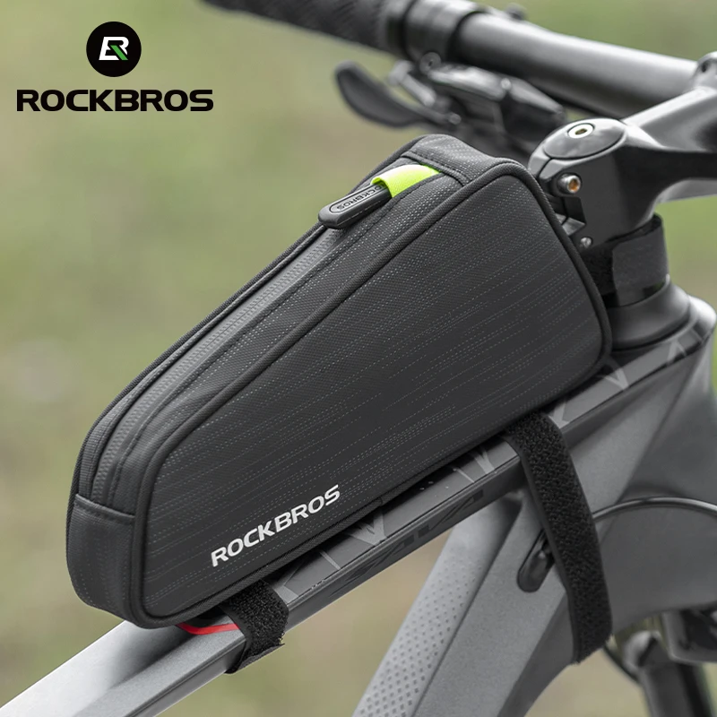 

ROCKBROS Cycling Bike Bicycle Top Front Tube Bag Waterproof Frame Bag Big Capacity 1.1L MTB Bicycle Pannier Reflective