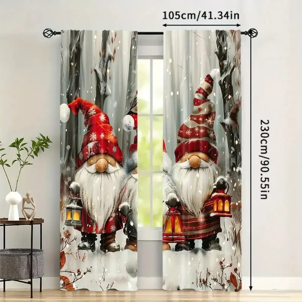 Набор из 2 предметов: современные рождественские шторы для гостиной вязаный
