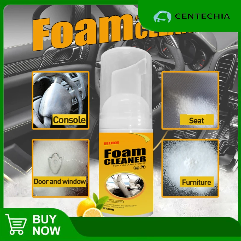 

Car Interior Strong Decontaminationer Rinse-free Foam Cleaner Car Seat Steering Wheel Stain Cleaner For Car Foam Spray Leather
